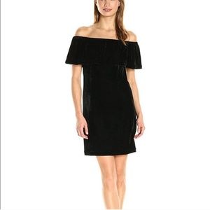 Kensie off the shoulder mini dress velvet black